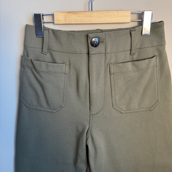 Anthropologie Maeve The Colette Crop Olive Forest Green Pants 28 High Rise - Picture 6 of 15